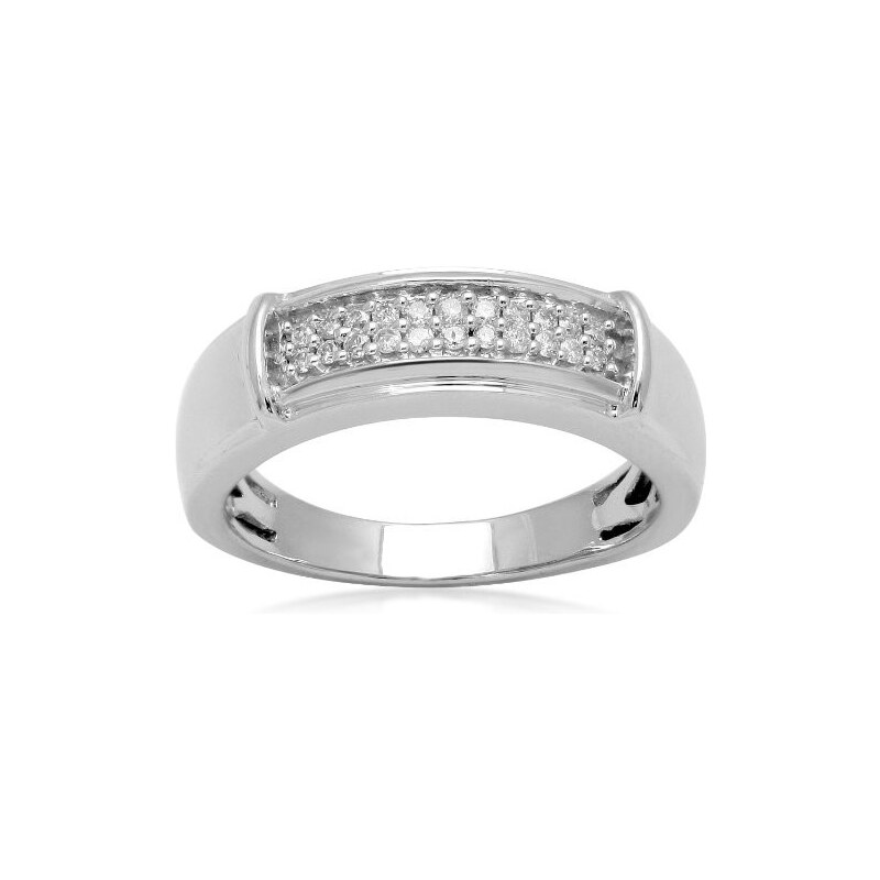 Pánský diamantový prsten ze stříbra KLENOTA