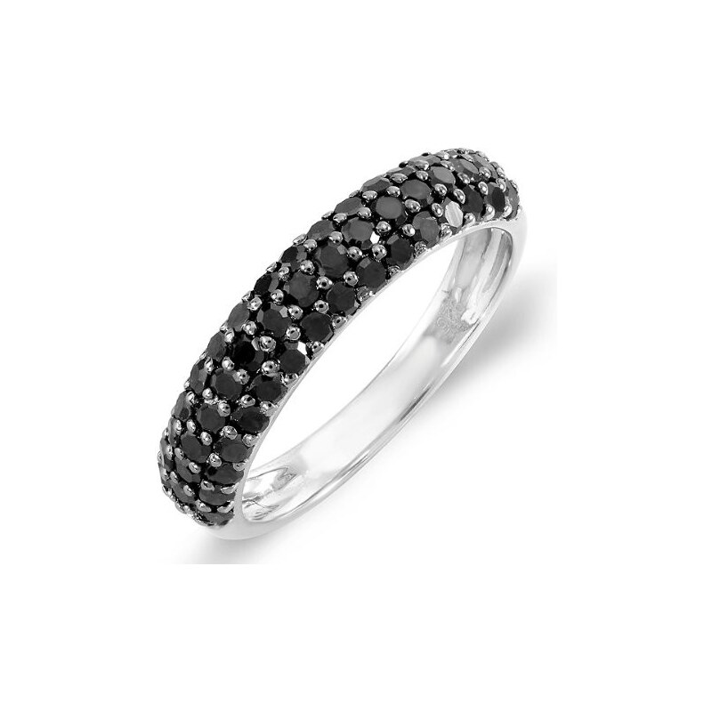 Výroční prsten s černými diamanty KLENOTA