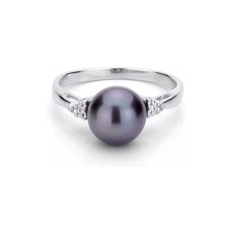 Perlový prsten s diamanty KLENOTA sil3614