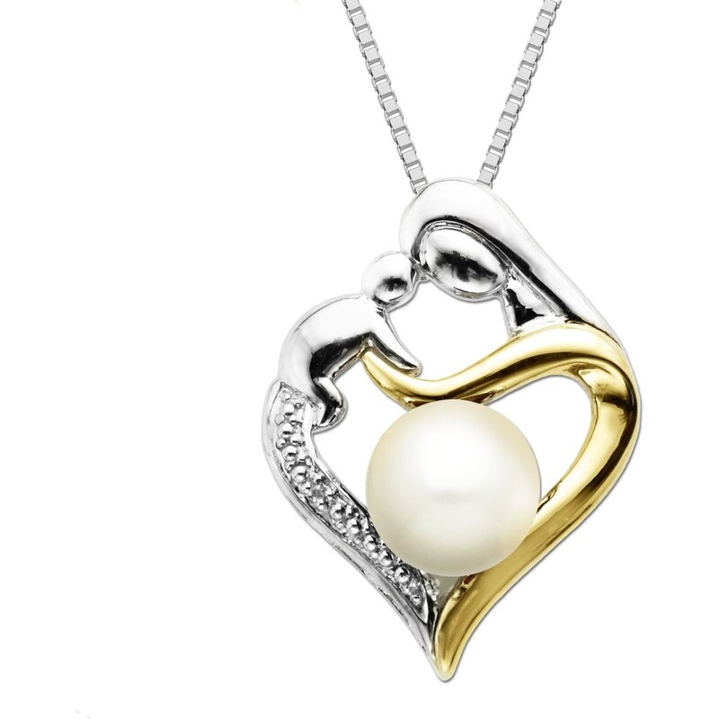Dvoubarevný náhrdelník s perlou KLENOTA