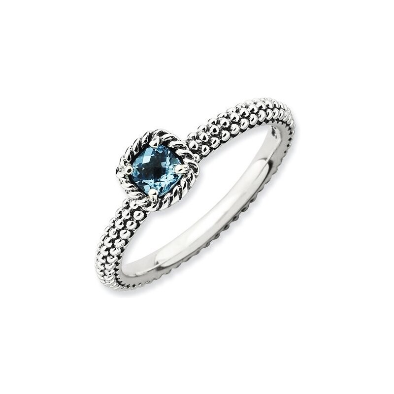 Prsten s modrým topazem KLENOTA