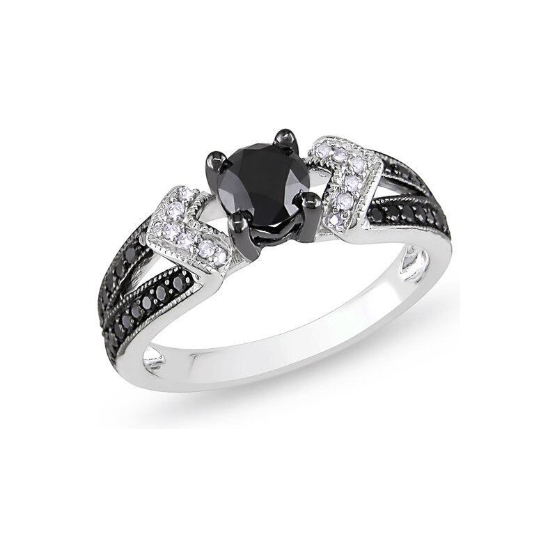 Prsten s černými diamanty KLENOTA