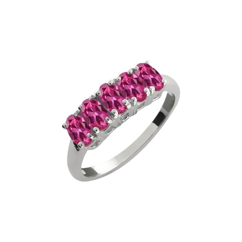Stříbrný prsten s růžovými turmalíny KLENOTA