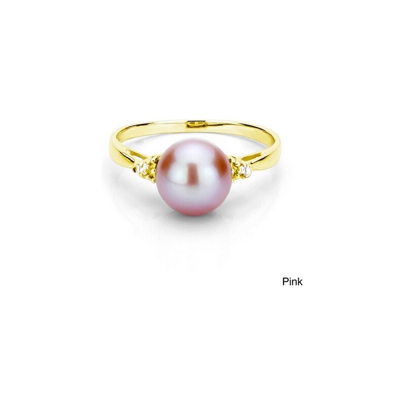 pozlacený perlový prsten KLENOTA sil3609