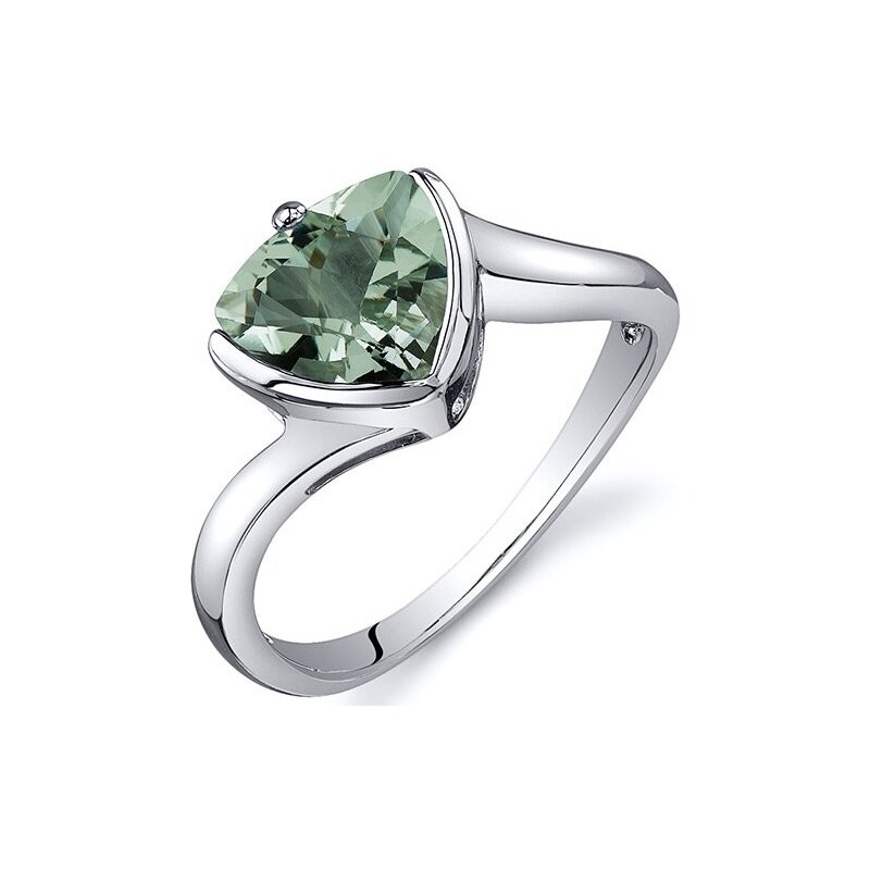 KLENOTA Prsten z obecného kovu se zeleným ametystem