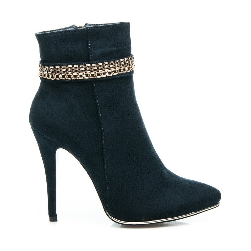 CNB Elegantní modré boty na podpatku
