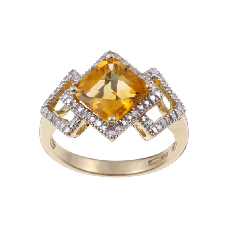 Zlatý prsten s citrínem KLENOTA