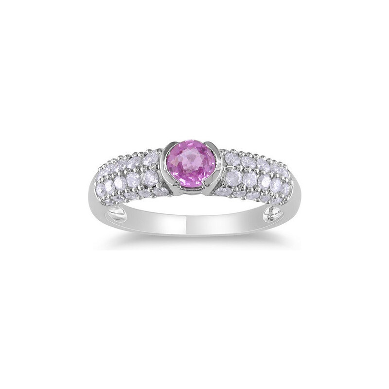 Zásnubní prsten s růžovým safírem a diamanty KLENOTA