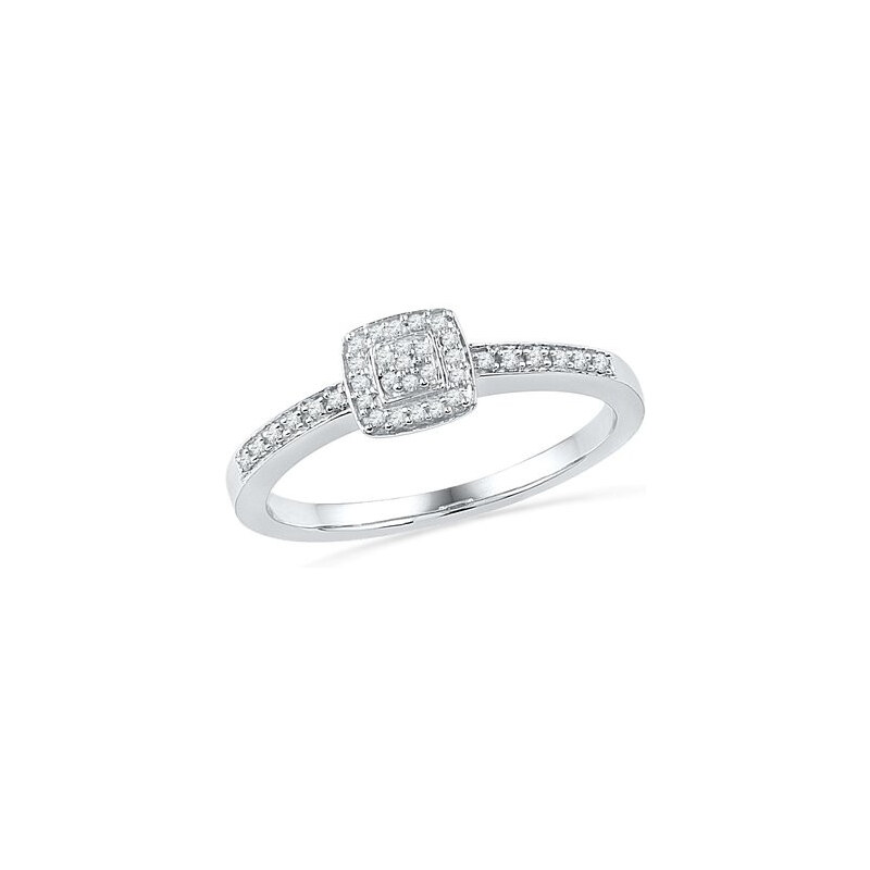 KLENOTA Diamantový zásnubní prsten ze stříbra