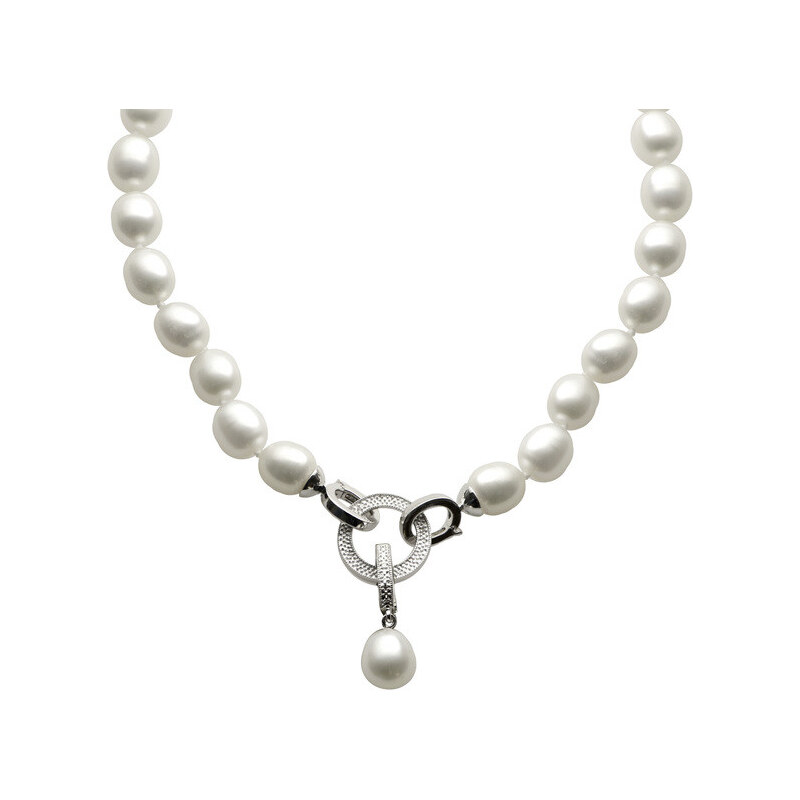 Stříbrný perlový náhrdelník KLENOTA