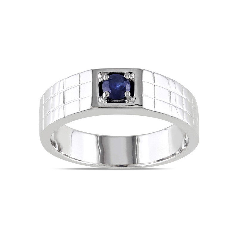 Pánský prsten s modrým safírem KLENOTA