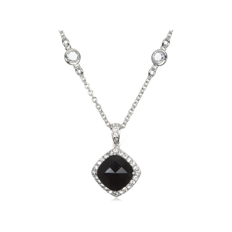 KLENOTA Stříbrný náhrdelník s onyxem