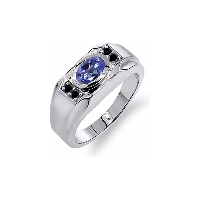 Pánský stříbrný prsten s topazem a diamanty KLENOTA