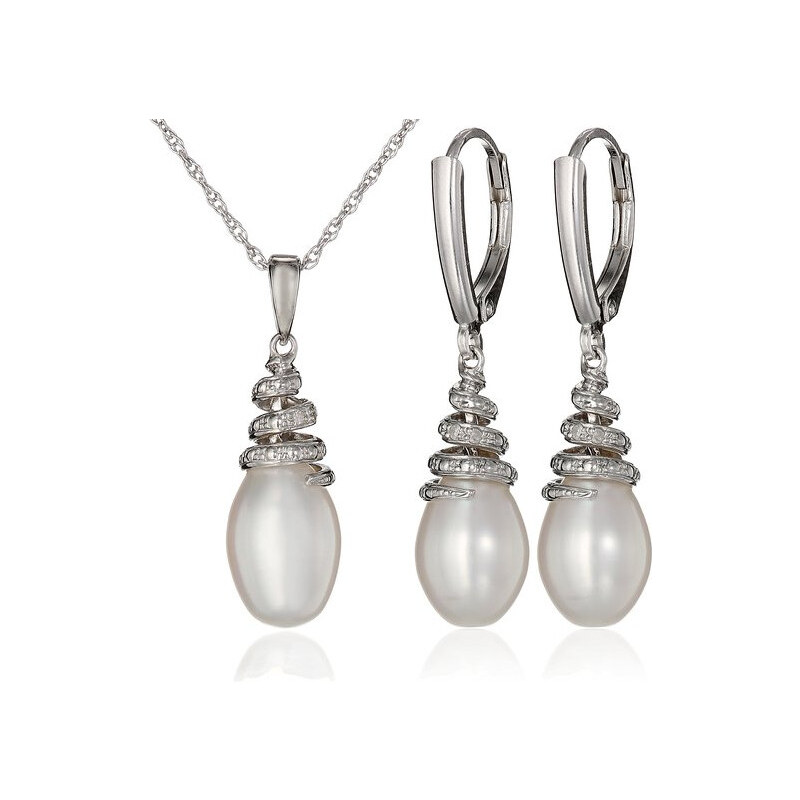 Elegantní perlový set ve stříbře KLENOTA
