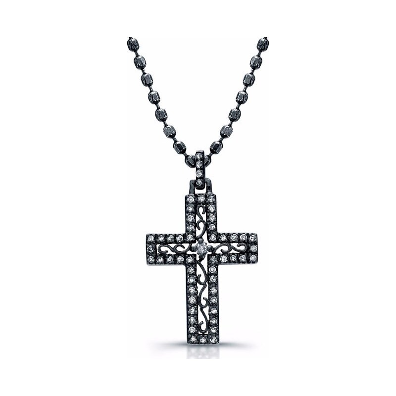 Diamantový křížek ze stříbra KLENOTA