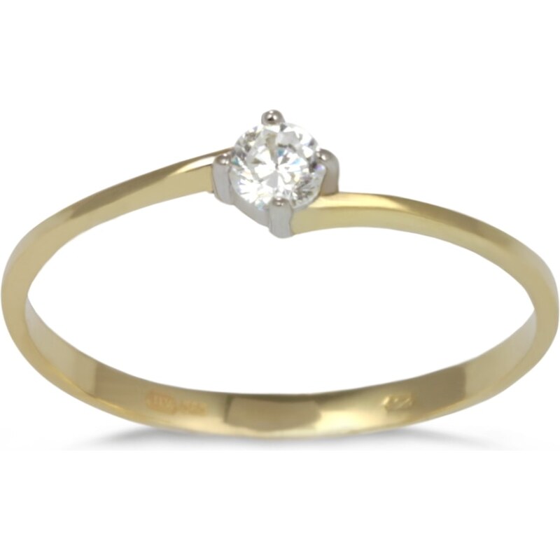 Zlatý prsten s diamantem KLENOTA
