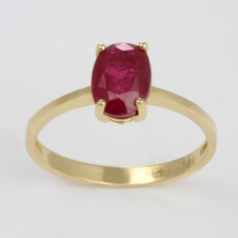 Zlatý prsten s rubínem KLENOTA