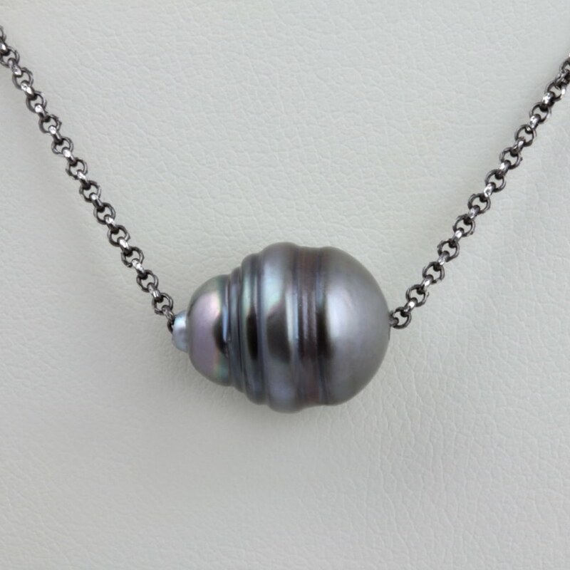 Stříbrný náhrdelník s tahitskou perlou KLENOTA