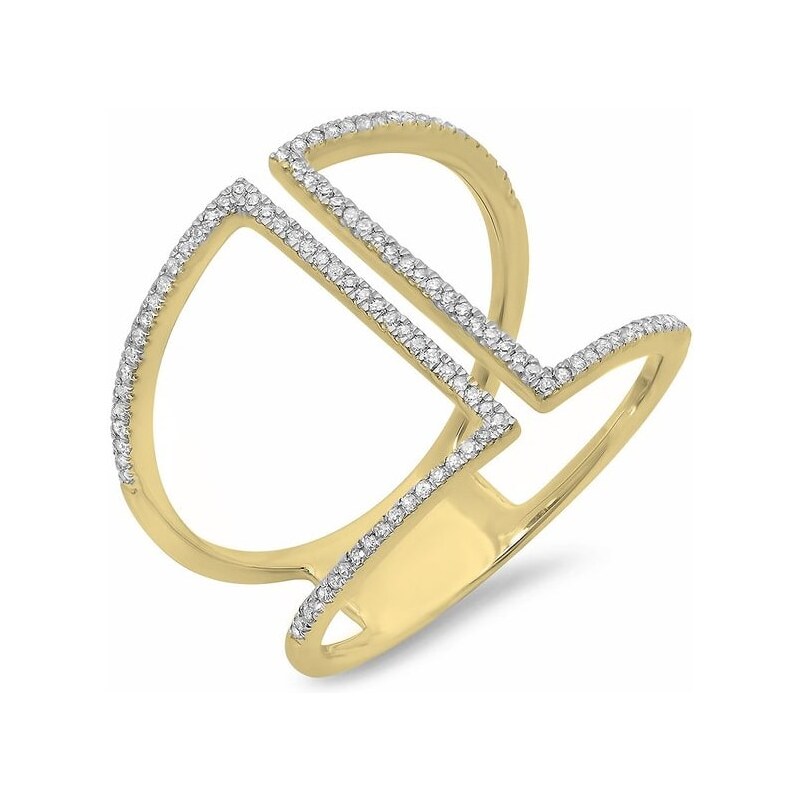 Zlatý výroční prsten s diamanty KLENOTA