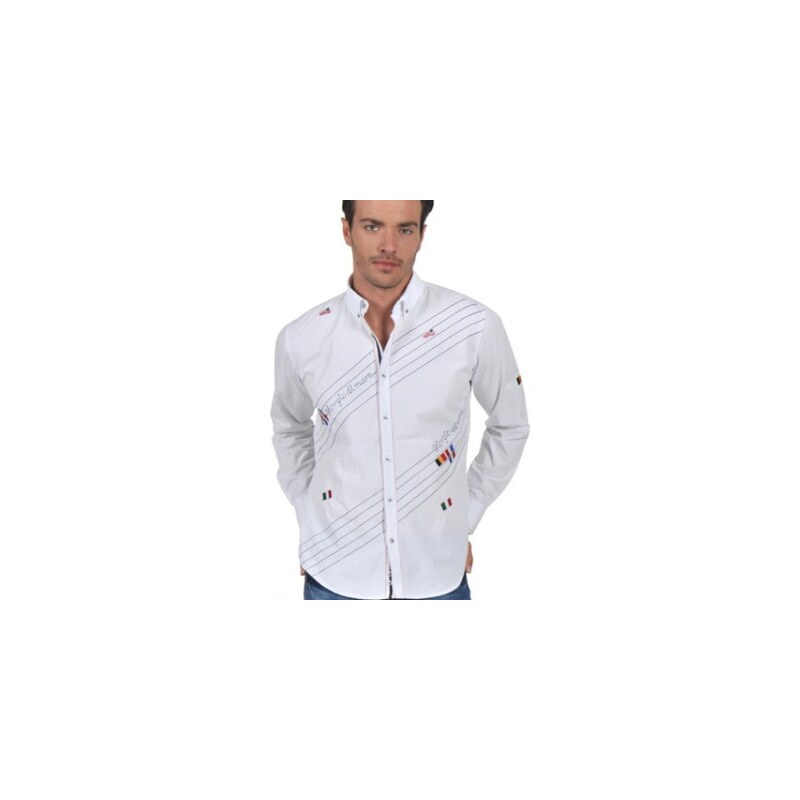 Košile Giorgio Di Mare bílá s pruhy