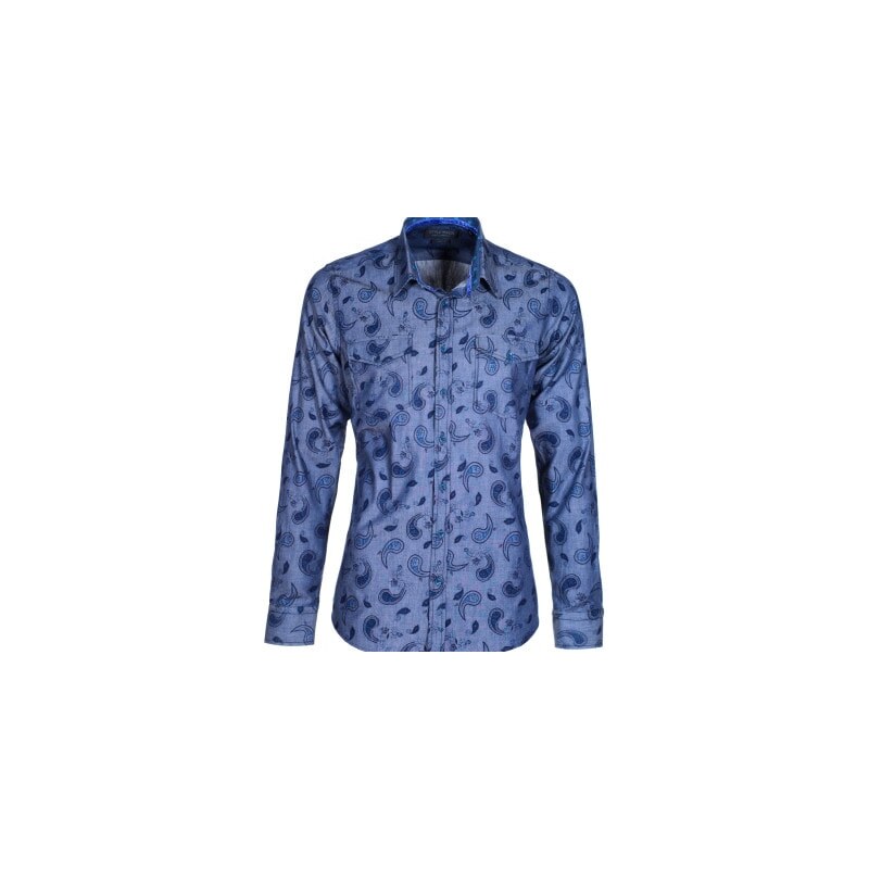Košile StyleOver modrá s květinovým vzorem