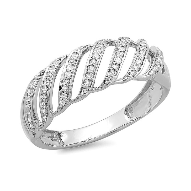 Stříbrný briliantový prsten KLENOTA