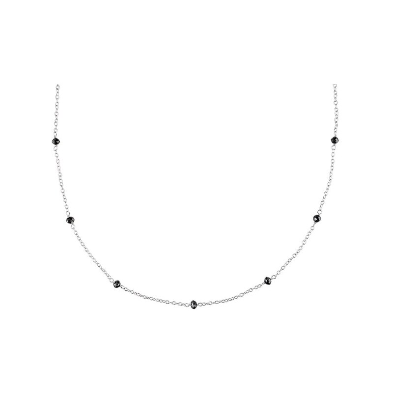 Stříbrný náhrdelník s černými diamanty KLENOTA