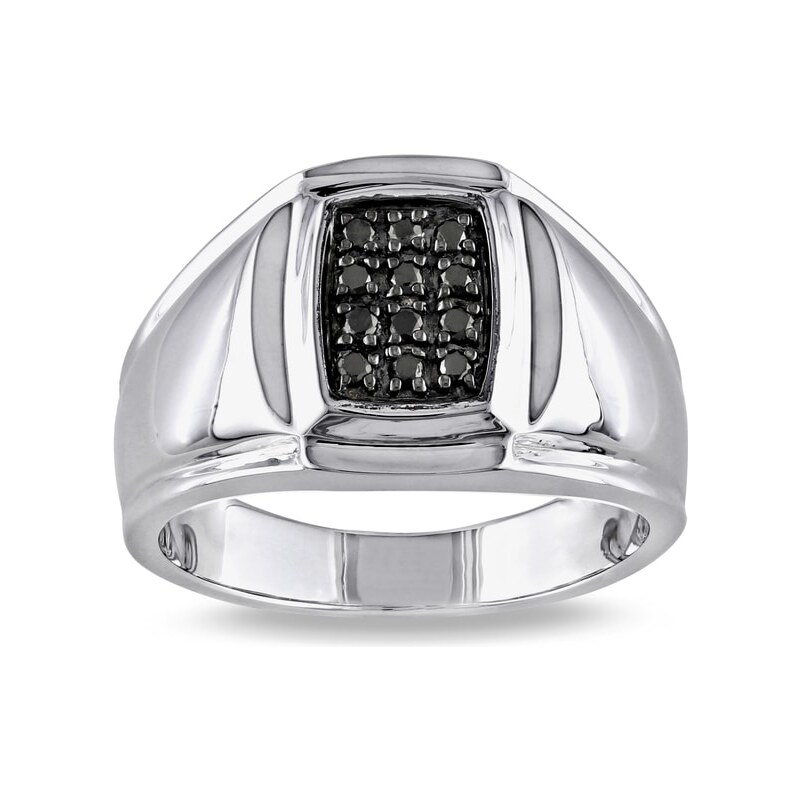 Pánský prsten s černými diamanty KLENOTA