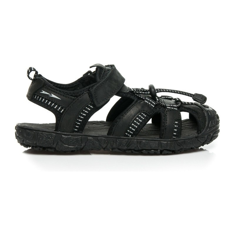DK Pevné kožené sandále černé