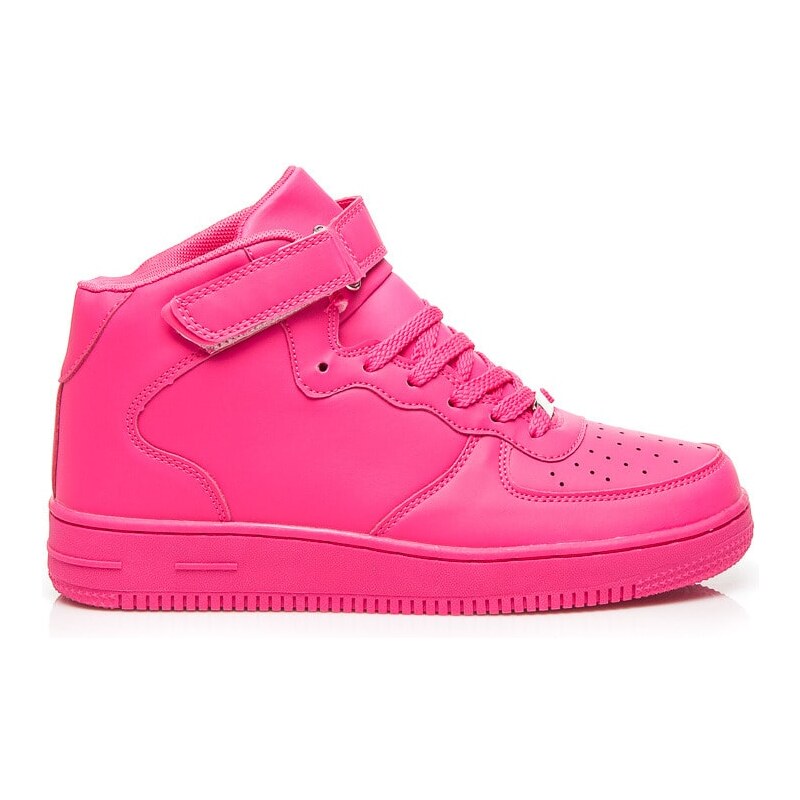 CNB Vysoké sportovní boty neonově růžové