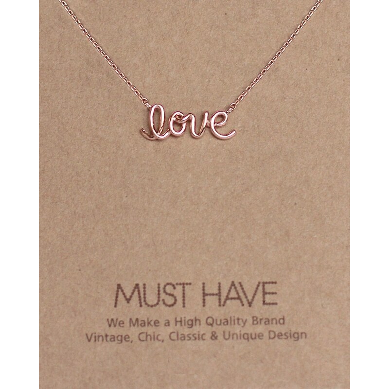 Fame Accessories MUST HAVE series: Rose Gold Love Letter Pendant