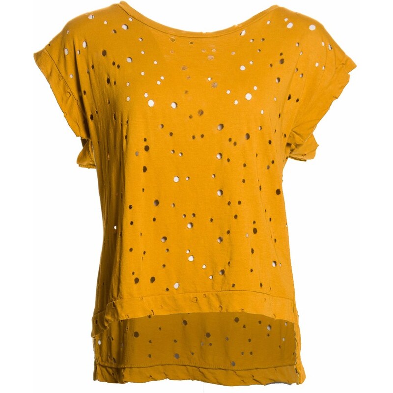 Glamorous by Glam Dámské děrované tričko - žlutá