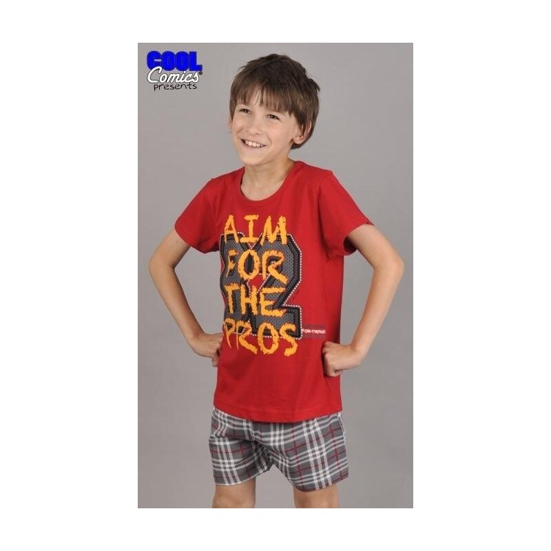 Cool Comics Dětské pyžamo šortky Michal - červená