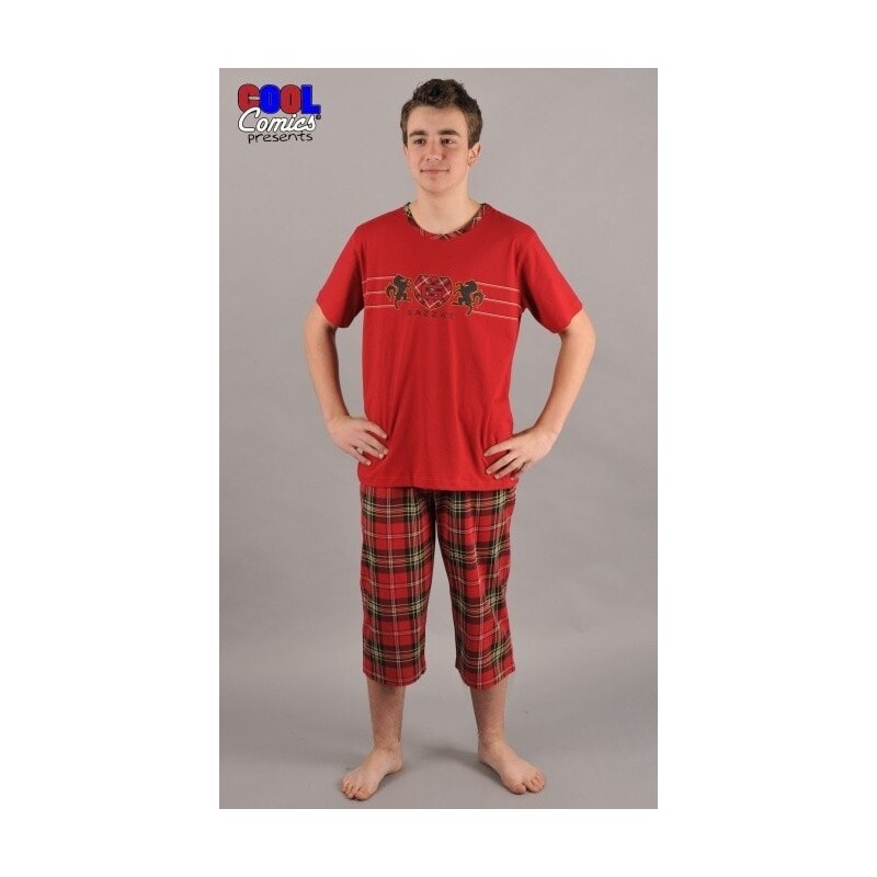 Gazzaz Pánské pyžamo kapri Koně - červená