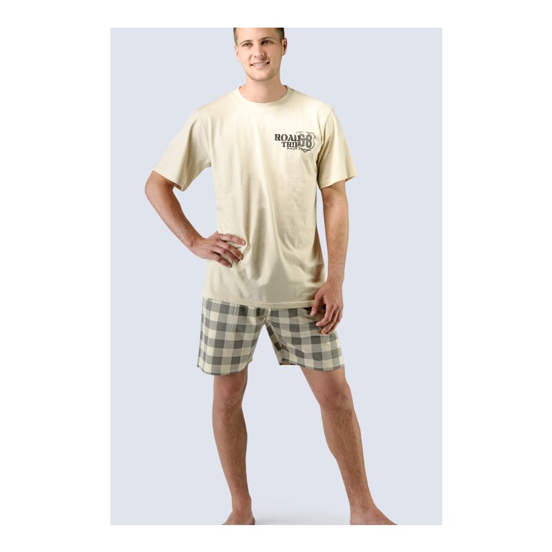 GINA GINA-79022P-BEIGE: Pánské pyžamo GINA krátké
