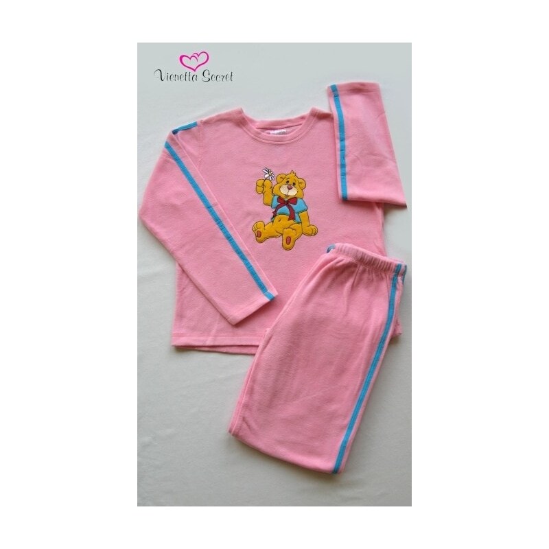 Vienetta Secret Dětské pyžamo dlouhé Medvěd - světle růžová