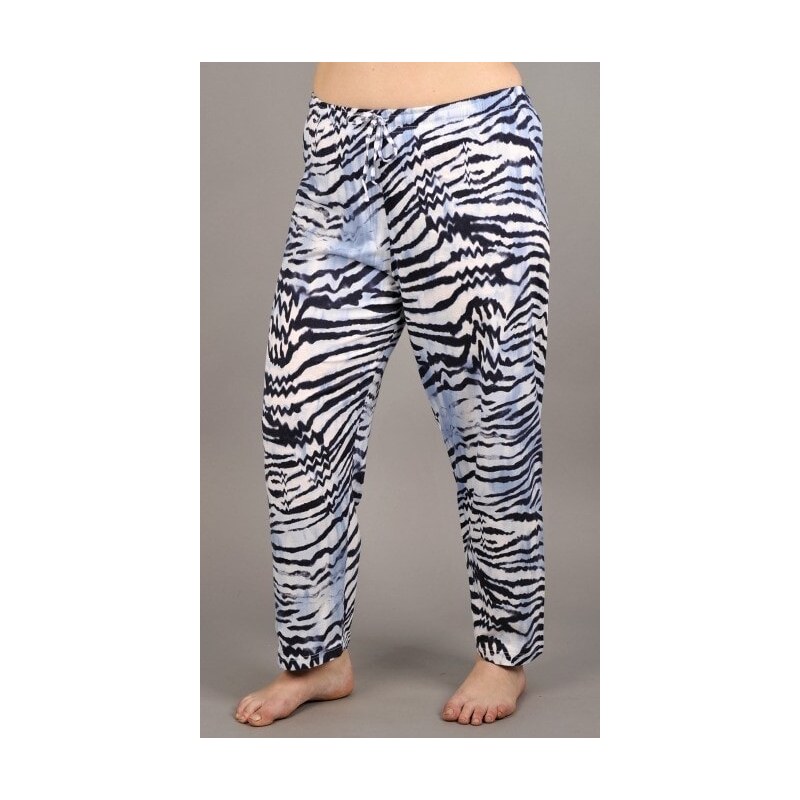 Vienetta Dámské pyžamové kalhoty Tygr - světle modrá
