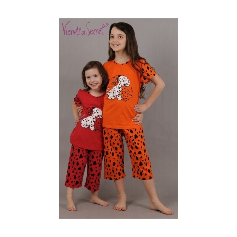 Vienetta Secret Dětské pyžamo kapri Pes Dalmatin - oranžová