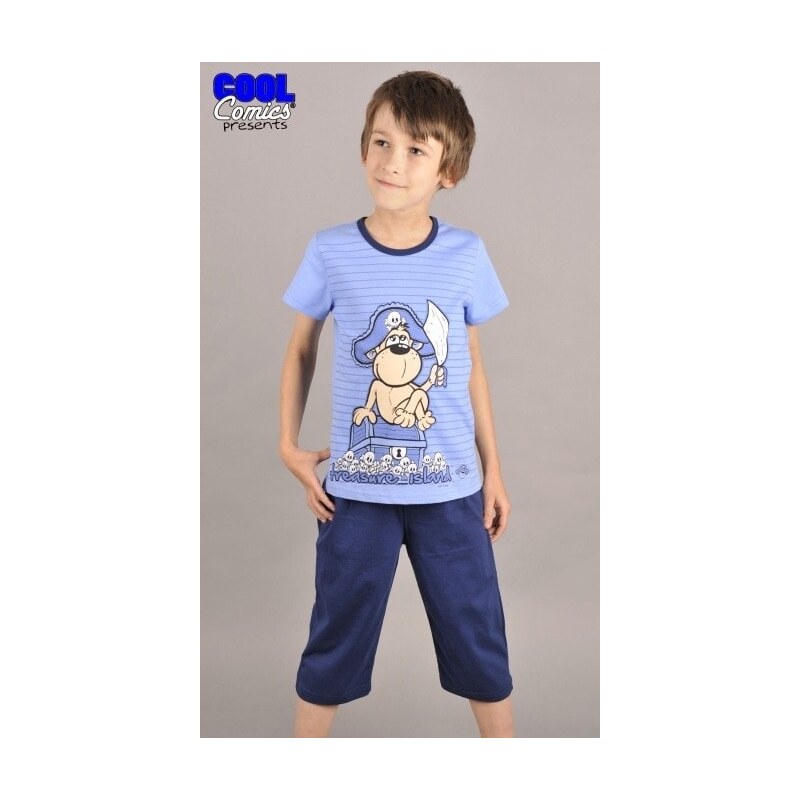 Cool Comics Dětské pyžamo kapri Pirát s pokladem - modrá