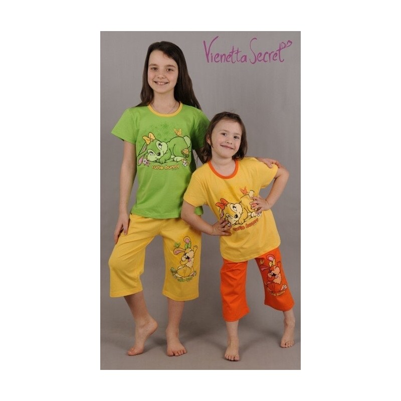 Vienetta Secret Dětské pyžamo kapri Malý zajíc - žlutá/oranžová