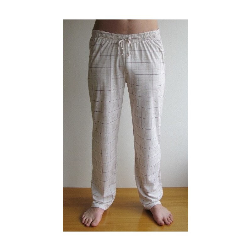 Gazzaz Pánské pyžamové kalhoty Albert - béžová kostka