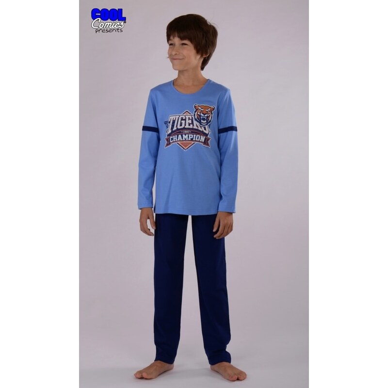 Cool Comics Dětské pyžamo dlouhé Tygr - modrá