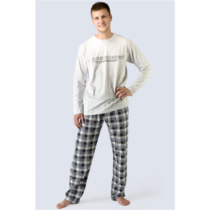 GINA GINA-79023-GREY: Pánské pyžamo GINA dlouhé