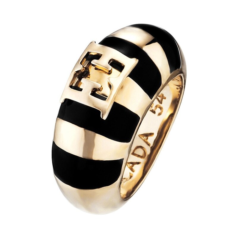 Escada Luxusní prsten Black Meets Gold E67024