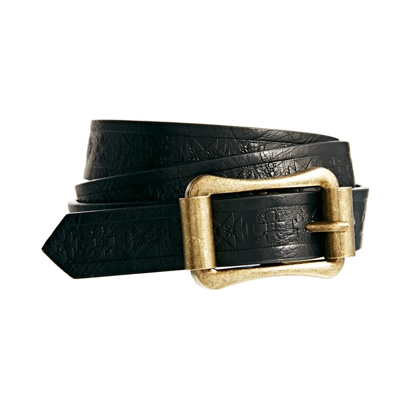 ASOS Skinny Embossed Waist Belt - Black