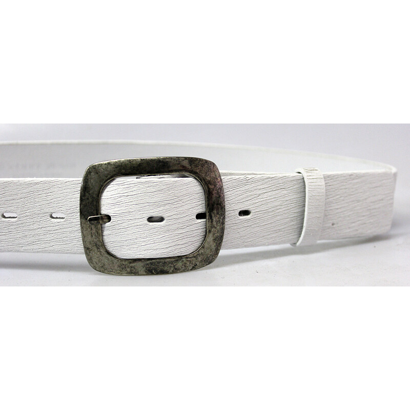 Fokus Fashion Dámský kožený pásek bílý - 5001