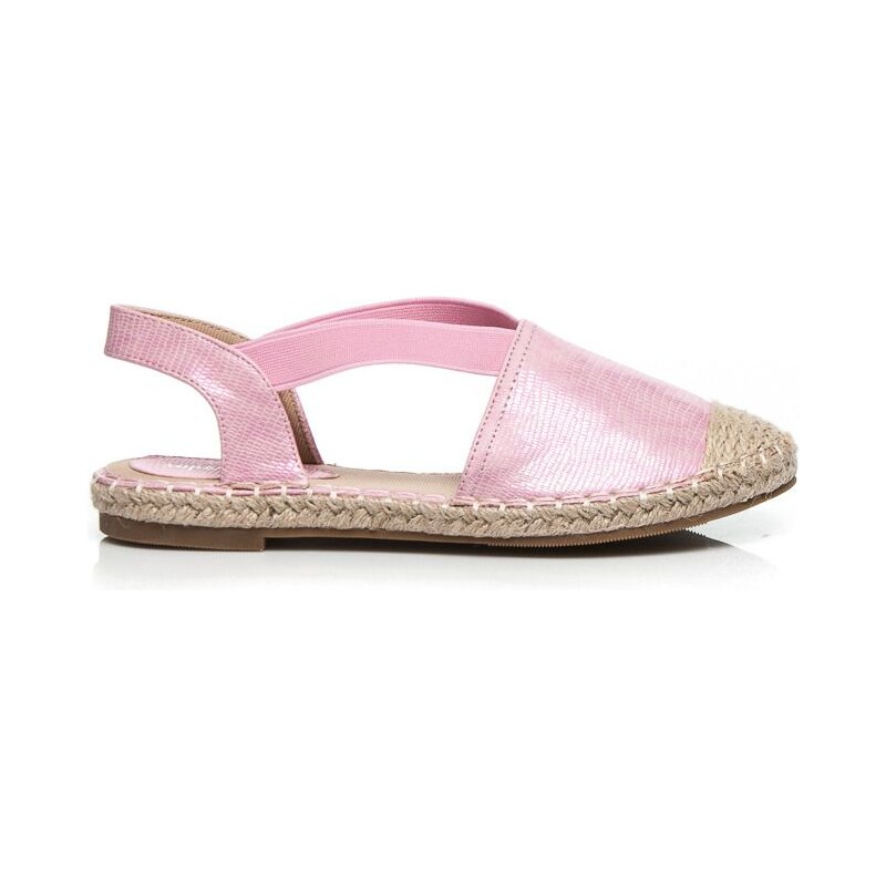 SUPER MODE Módní růžové sandály espadrilky