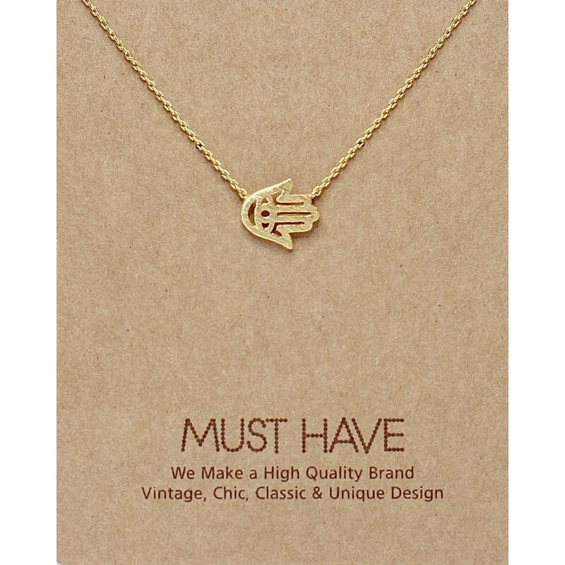 Fame Accessories MUST HAVE series: Gold Hamsa Pendant Necklace