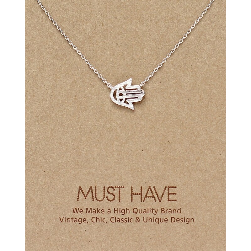 Fame Accessories MUST HAVE series: Silver Hamsa Pendant Necklace
