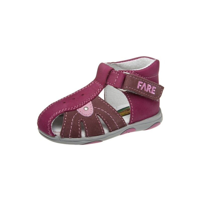 Fare Dívčí kožené sandály - růžové